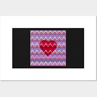 Chevron heart Posters and Art